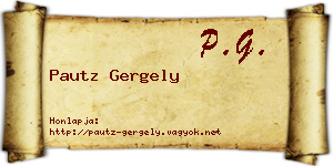 Pautz Gergely névjegykártya